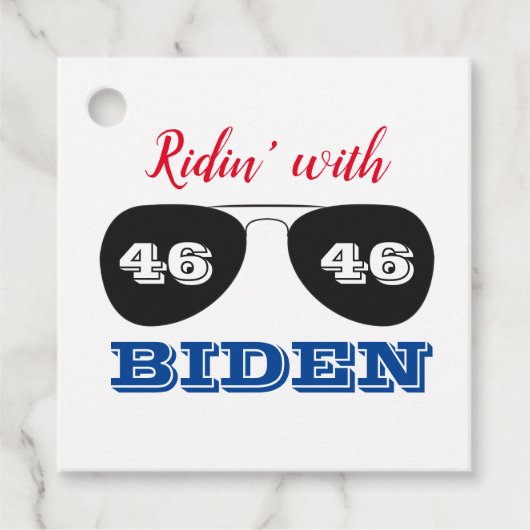 Ridin' met Biden 46 Aviator Sunbril Bedankjes Labels (Voorkant)