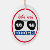 Ridin' met Biden 46 Aviator Sunbril Keramisch Ornament (Rechts)