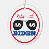 Ridin' met Biden 46 Aviator Sunbril Keramisch Ornament (Links)
