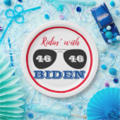 Ridin' met Biden 46 Aviator Sunbril Papieren Bordje (Feest)