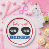 Ridin' met Biden 46 Aviator Sunbril Papieren Bordje (Feest)