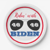 Ridin' met Biden 46 Aviator Sunbril Papieren Bordje (Voorkant)