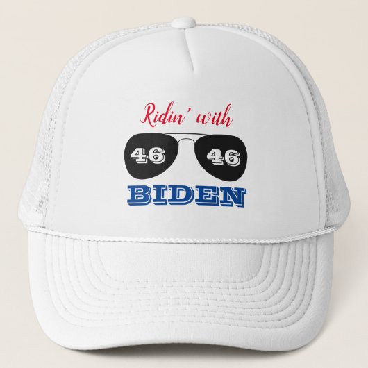 Ridin' met Biden 46 Aviator Sunbril Trucker Pet (Voorkant)