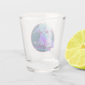 Ridin' met Biden Synthwave Outrun Palm Tree Shot Glas (Achterkant)