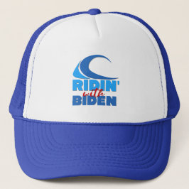 RIDIN' MET BIDEN Trucker Hat - Blauw & wit Pet