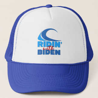 RIDIN' MET BIDEN Trucker Hat - Blauw & wit Trucker Pet
