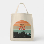 Ridin' met blaas-elastische ijskap-roomretro tote bag (Achterkant)