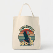 Ridin' met blaas-elastische ijskap-roomretro tote bag (Voorkant)