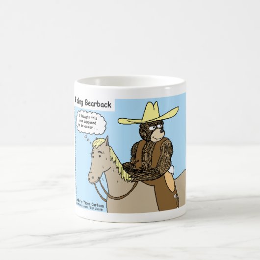 Riding Bear Back Grappige Kaarten Mokken T-shirts (Center)