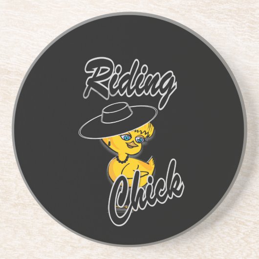 Riding Chick #4 Zandsteen Onderzetter (Voorkant)