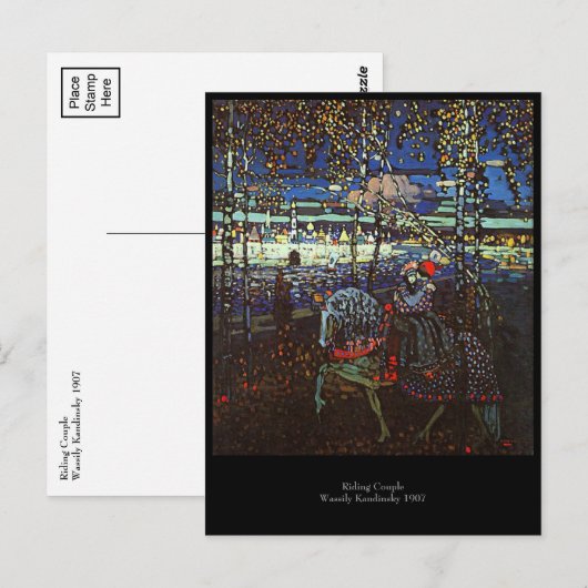 Riding Couple van Wassily Kandinsky 1907 Briefkaart (Voorkant / Achterkant)