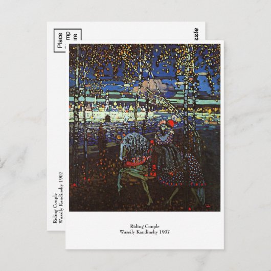 Riding Couple, Wassily Kandinsky 1907 Briefkaart (Voorkant / Achterkant)