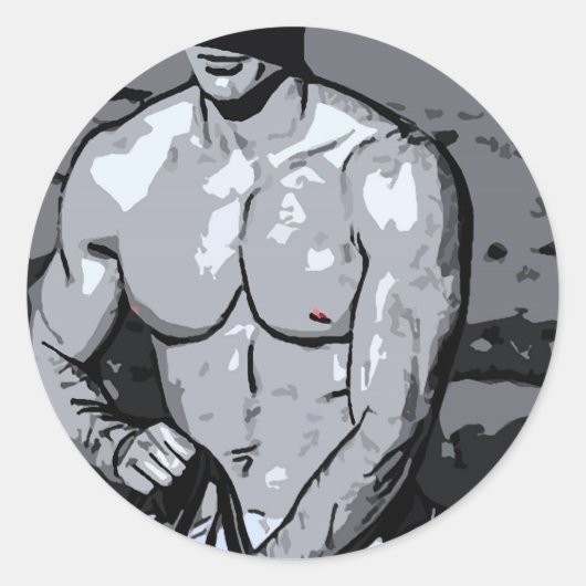 Riding Cowboy Ronde Sticker (Voorkant)