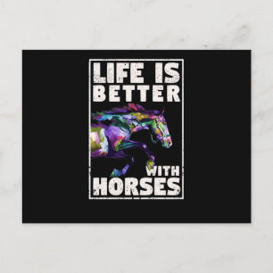 Riding Cute Horse Eigenaar van het leven Briefkaart
