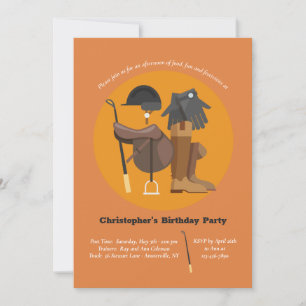 Riding Elements Equestrian Birthday Uitnodiging