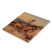 "Riding Herd" Westerne kunst van Edward Borein Tegeltje (Zijkant)
