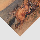 “Riding Herd” Westerse kunst van Edward Borein Tissuepapier (Detail)