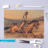 “Riding Herd” Westerse kunst van Edward Borein Tissuepapier (Craft)
