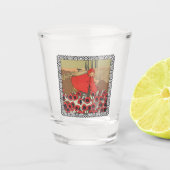 Riding Hood Field of Flowers Wolf  Border Shot Glas (Voorkant)