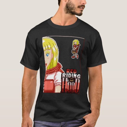 Riding Hood Pixel Girl Gaming Fantasy Character V2 T-shirt (Voorkant)