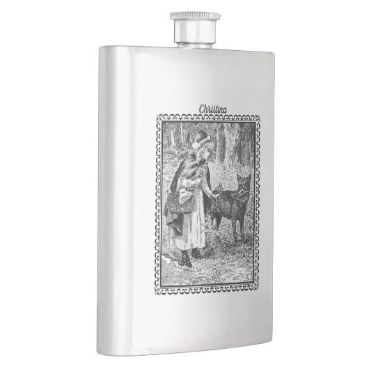 Riding Hood Wolf Fairy Tale Black White Flacon (Rechts)