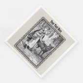 Riding Hood Wolf Praten in Bossen Zwart Wit Servet (Hoek)