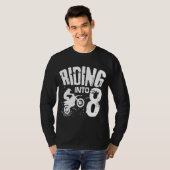 Riding in 8 Funny Dirt Bike achtste Birthday Bike T-shirt (Voorkant volledig)
