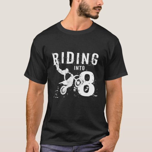 Riding in acht jaar oude 8e verjaardag van de jong t-shirt (Voorkant)