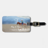 Riding in het woestijnmonogram bagagelabel (Voorkant horizontaal)