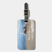 Riding in het woestijnmonogram bagagelabel (Voorkant verticaal)