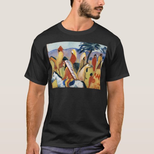 Riding Indians in de tent door August Macke T-shirt (Voorkant)