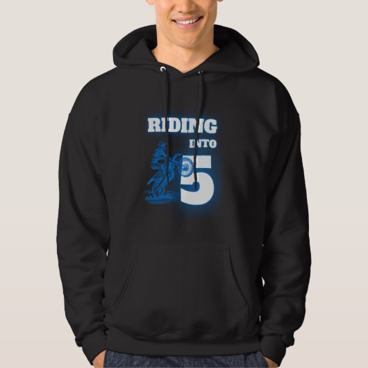 Riding Into 5 Year Old 5th Dirt Bike Birthday Part Hoodie (Voorkant)