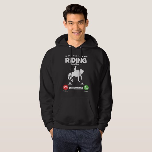 Riding Is Calling I Must Go Horses Girls Hobby Rid Hoodie (Voorkant volledig)