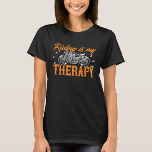 Riding is mijn pop-up motorfiets retro t-shirt