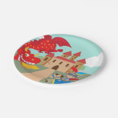 Riding Knight en Red Flying Dragon Papieren Bordje (Gekanteld)