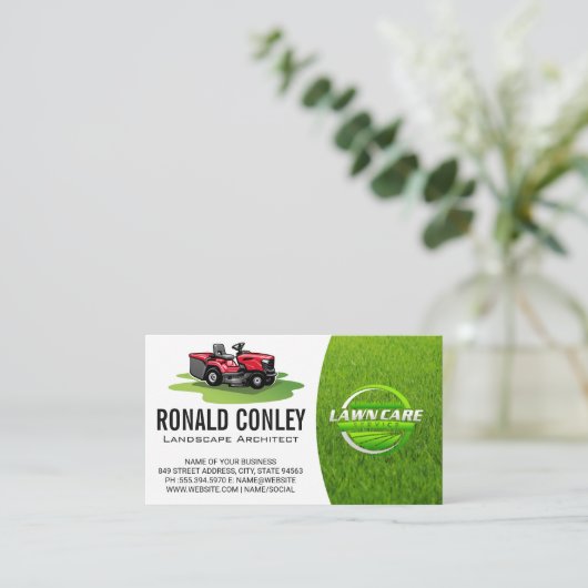 Riding Lawn Mower | Gras | Verzorging voor eigen g Visitekaartje (Staand voorkant)