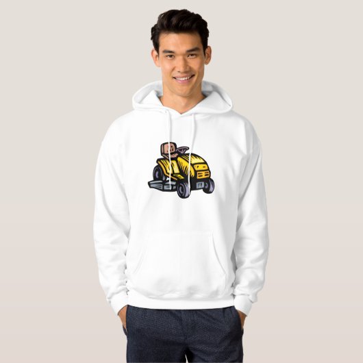 Riding Lawn Mower Mannen Hoodie (Voorkant volledig)
