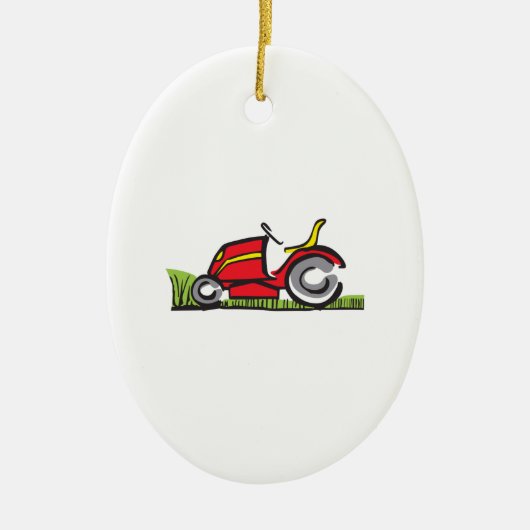 RIDING LAWNMOWER KERAMISCH ORNAMENT (Voorkant)
