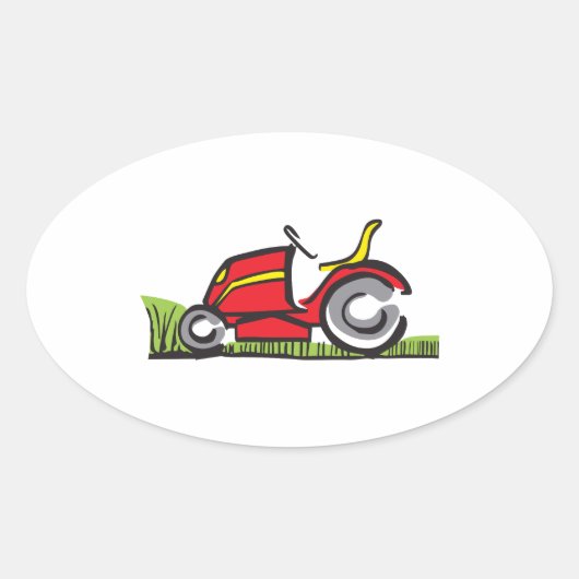 RIDING LAWNMOWER OVALE STICKER (Voorkant)
