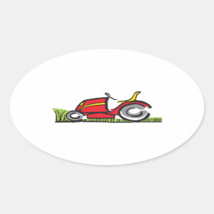 RIDING LAWNMOWER OVALE STICKER