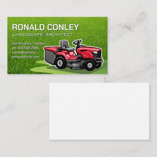 Riding Lawnmower | Verzorging voor eigen gebruik Visitekaartje (Voorkant / Achterkant)