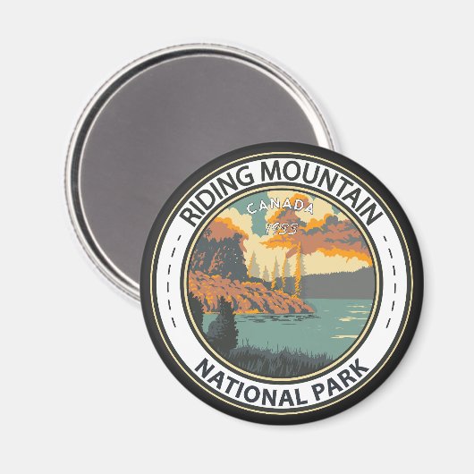 Riding Mountain National Park Canada Badge Magneet (Voorkant / Achterkant)