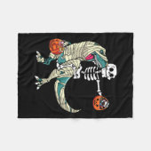 Riding Mummy Dinosaur T Rex Halloween Funny Pumpki Fleece Deken (Voorkant (Horizontaal))