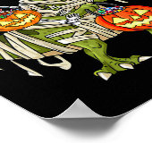Riding Mummy Dinosaur T Rex Halloween Funny Pumpki Poster (Hoek)
