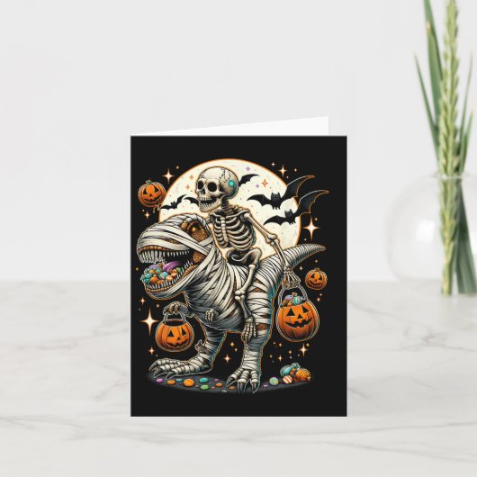 Riding Mummy Dinosaur T Rex Kinder Jongens Mannen  Kaart (Voorkant)