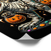 Riding Mummy Dinosaur T Rex Kinder Jongens Mannen Poster (Hoek)