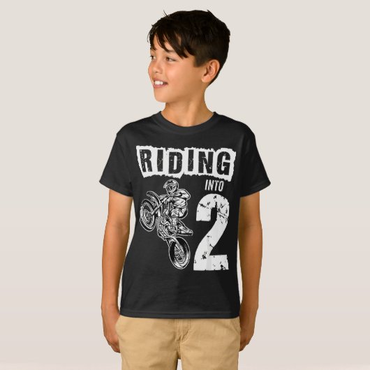 Riding naar 2 jaar oude tweede geboorte jongen Dir T-shirt (Voorkant volledig)