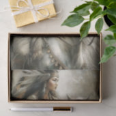 Riding Native Woman & White Horse Decoupage Tissuepapier (Geschenk)