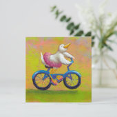 Riding op de overweging - leuke balletvogelfietsku kaart (Staand voorkant)