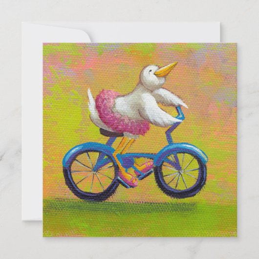 Riding op de overweging - leuke balletvogelfietsku kaart (Voorkant)